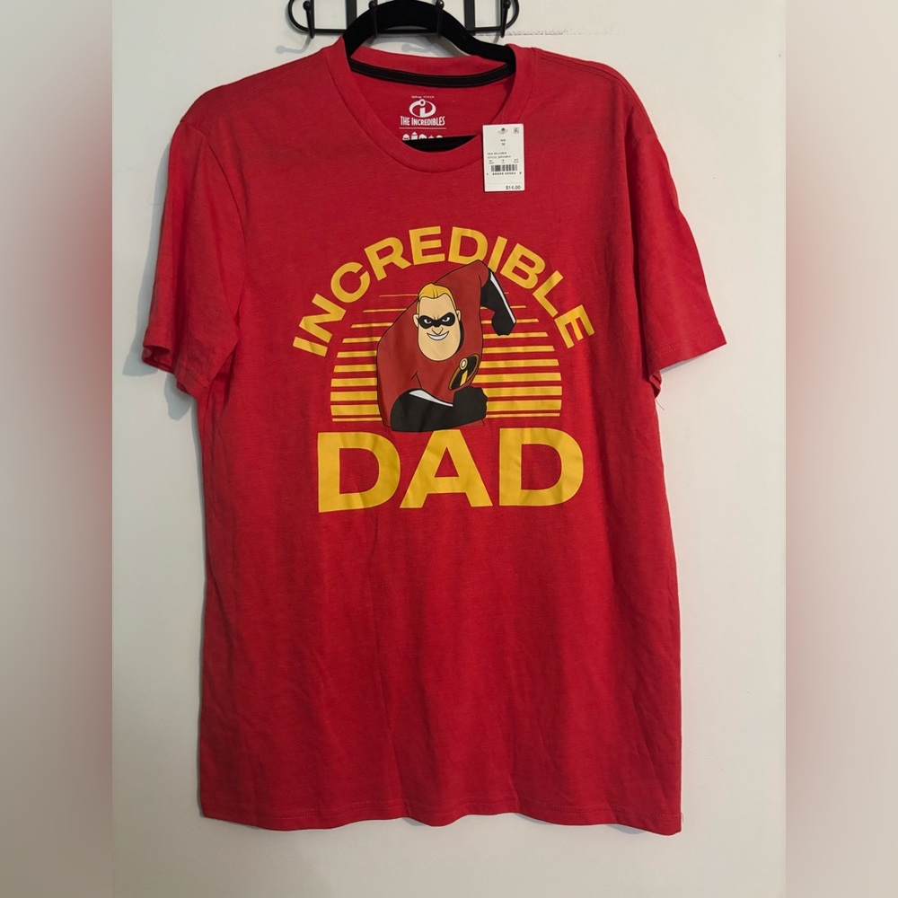 Disney Pixar‎ The Incredibles Mens Incredible Dad Red Short Sleeve Crew Neck Med